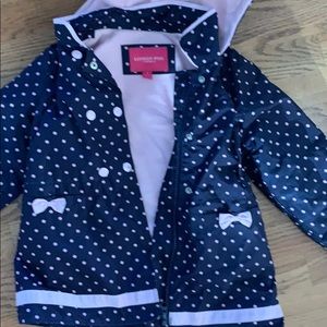 Kids Navy lined London fog jacket.
